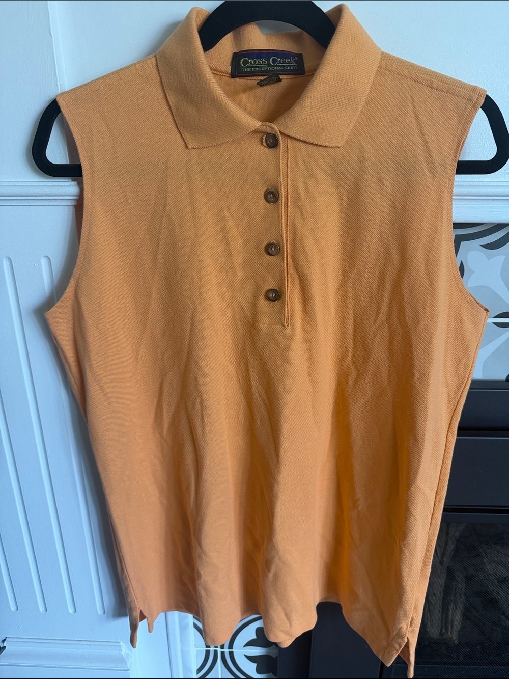Polo Tank in Soft Orange classic golf 100% cotton